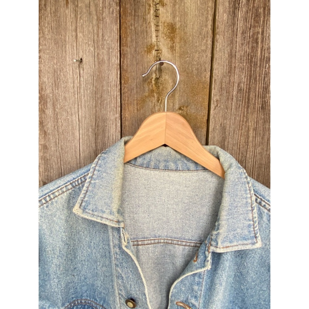 VINTAGE acid wash denim jean jacket size large - Picture 6 of 10